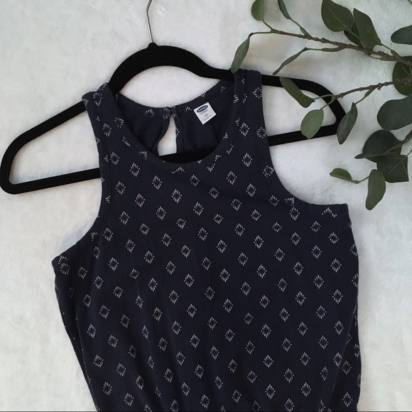 Old Navy Pants - Old Navy | blue patterned High neck romper.